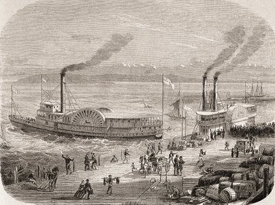 The San Francisco Docks in the 1860s by Gustave Adolphe Chassevent Bacques